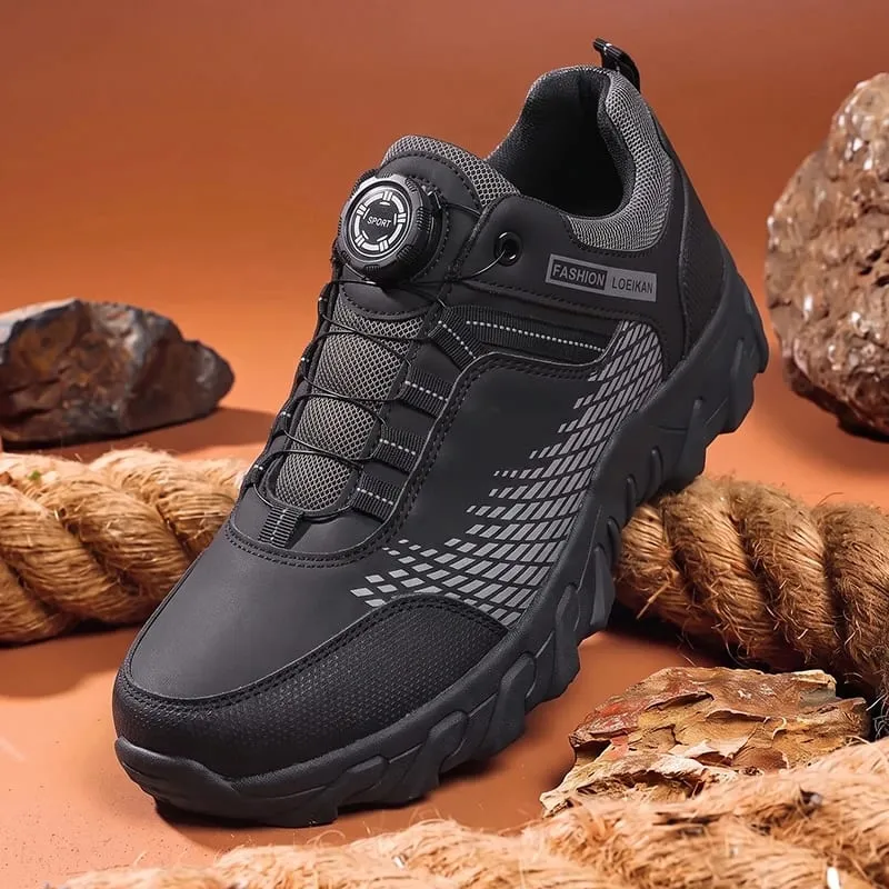 Herrenmode, lässige Turnschuhe, Drehschnallen-Design, Patchwork-Obermaterial, dicke, rutschfeste Sohle, tägliche Wanderschuhe — image 4