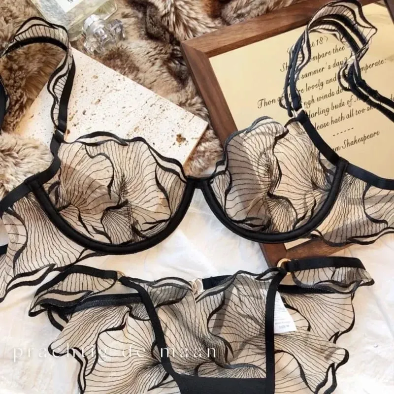 Σουτιέν Pure Desire Christmas Minimizer Διαφανές Διχτυωτό Μεγάλο Μπούστο Ρυθμιζόμενο Μαλακά Σύρματα Κομψά Εσώρουχα UK μεγέθη MOYISU AB — image 1