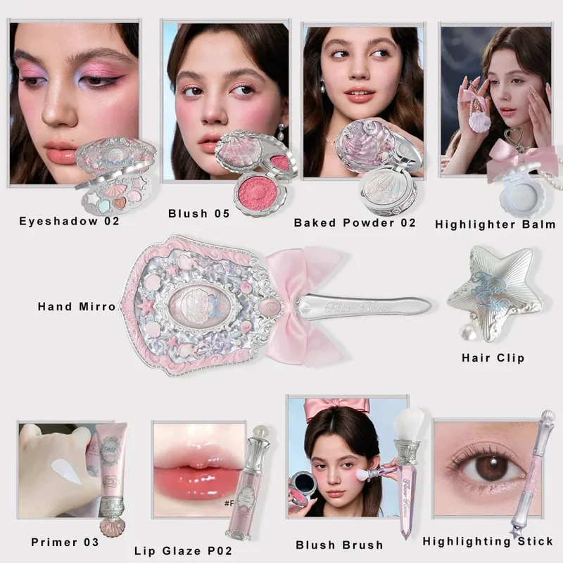 Flower Knows SShell pearls Set Eyeshadow Lip Gloss Blush Ocean Theme Cosmetic Kit — image 8