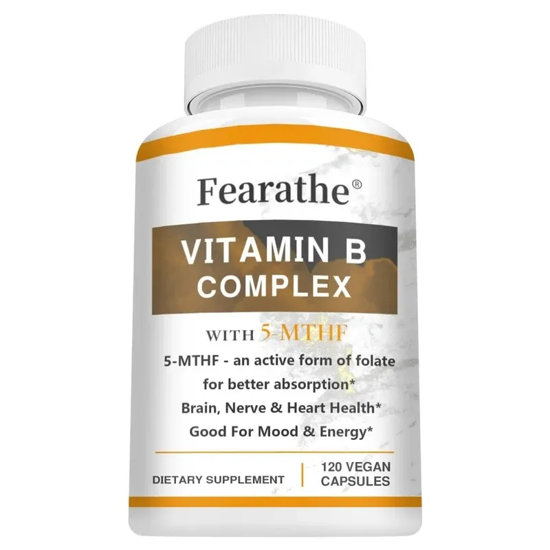 Integratori del complesso di vitamina B (B12 B1 B2 B3 B5 B6 B9 acido folico e biotina) Supporto immunitario per il cervello e l'energia — image 9