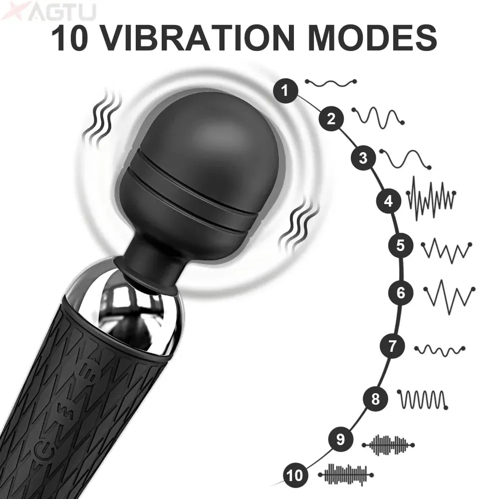 AV Vibrator for Women Clitoris Stimulator Nipple G Spot Magic-Wand Dildo Female Vibrating Masturbation Adult Sex Toy for Women — image 4