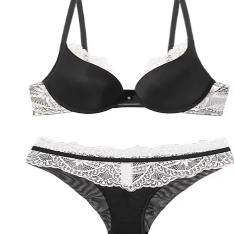 Komplet bielizny damskiej z koronką biustonosz push-up zapobiegający zwiotczeniu wsparcie miękkie fiszbiny lekki komfort moda damska komplet bielizny — image 4