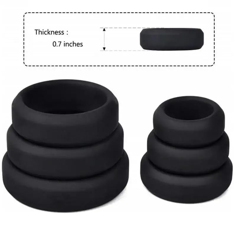 Anneau de pénis en Silicone, 6 tailles, verrouillage Scrotum, extension d'érection, retardement de l'éjaculation, produits pour adultes, jouets sexuels pour hommes — image 5