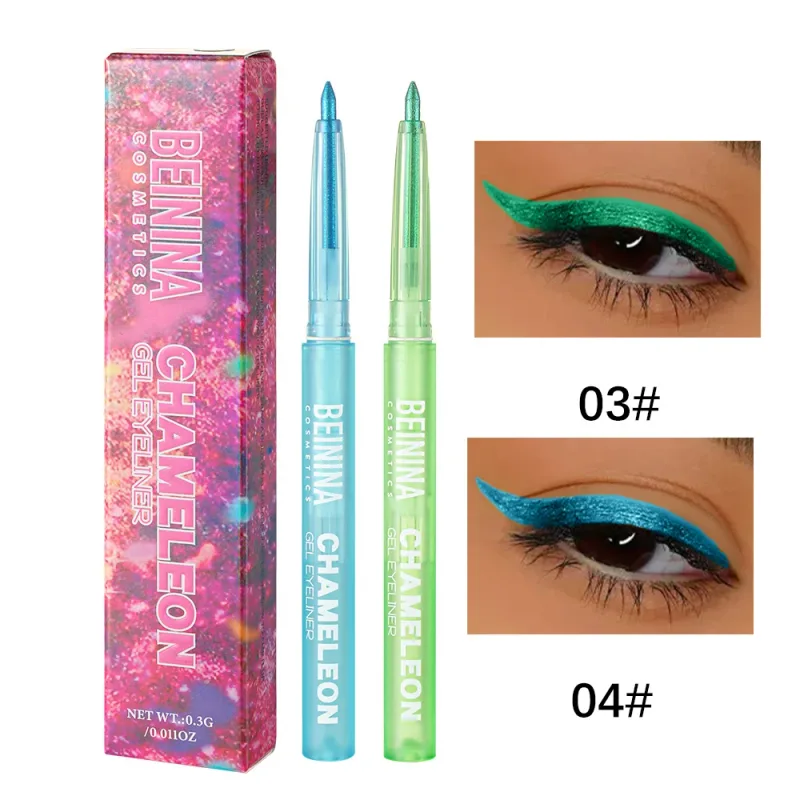 Shiny Chameleon Metallic Blue Eyeliner Gel Pen Ombretto Multicolor Eye Liner Perlescente Polarizzato Glitter Eye Pigment Cosmetico — image 13
