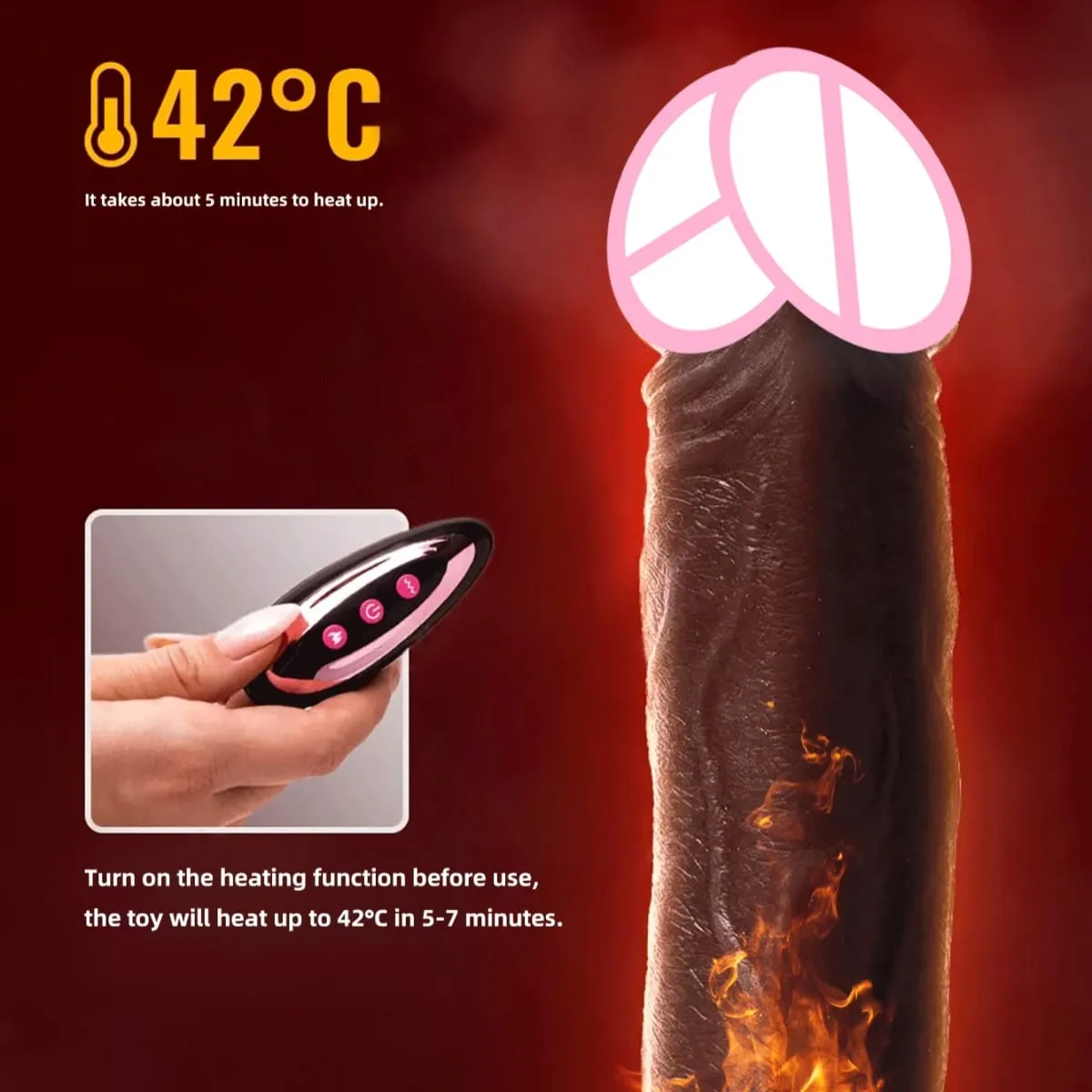 9 trybów wibracji 3 tryby rozciągania i 3 tryby wytrząsania Dildo elektryczne kobiece zabawki erotyczne silikonowe Dildo teleskopowe wibracje wibracyjne ogrzewanie 18+ — image 4