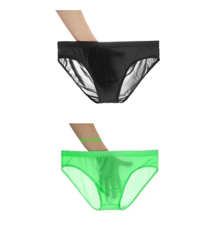 2PCS Ultra Thin Ice Silk กางเกง Plus ขนาด M-4XL สีทึบเยาวชนโปร่งแสงต่ำเอว Breathable เซ็กซี่ชายกางเกง — image 25