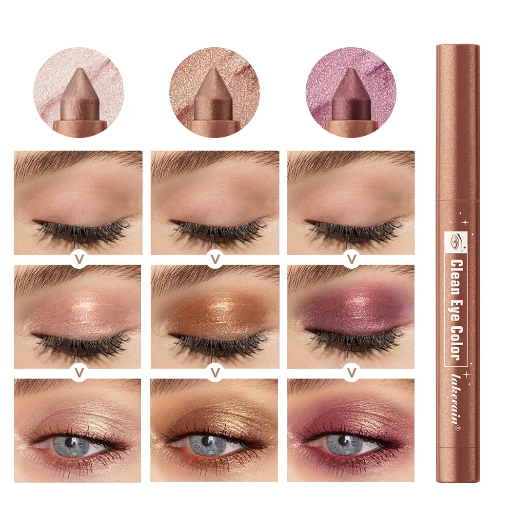 12Colors Metallic Eyeshadow Pencil Glitter Silkworm Liner Pen Highlighter Long Lasting Gold Blue Cream Eye Shadow Stick Makeup — image 6