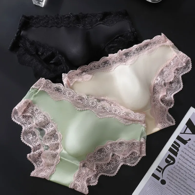 Hommes Triangle culotte dentelle garniture papillon noeud motif fleur mince Super confortable U renflement poche respirant Transparent Underwe — image 2