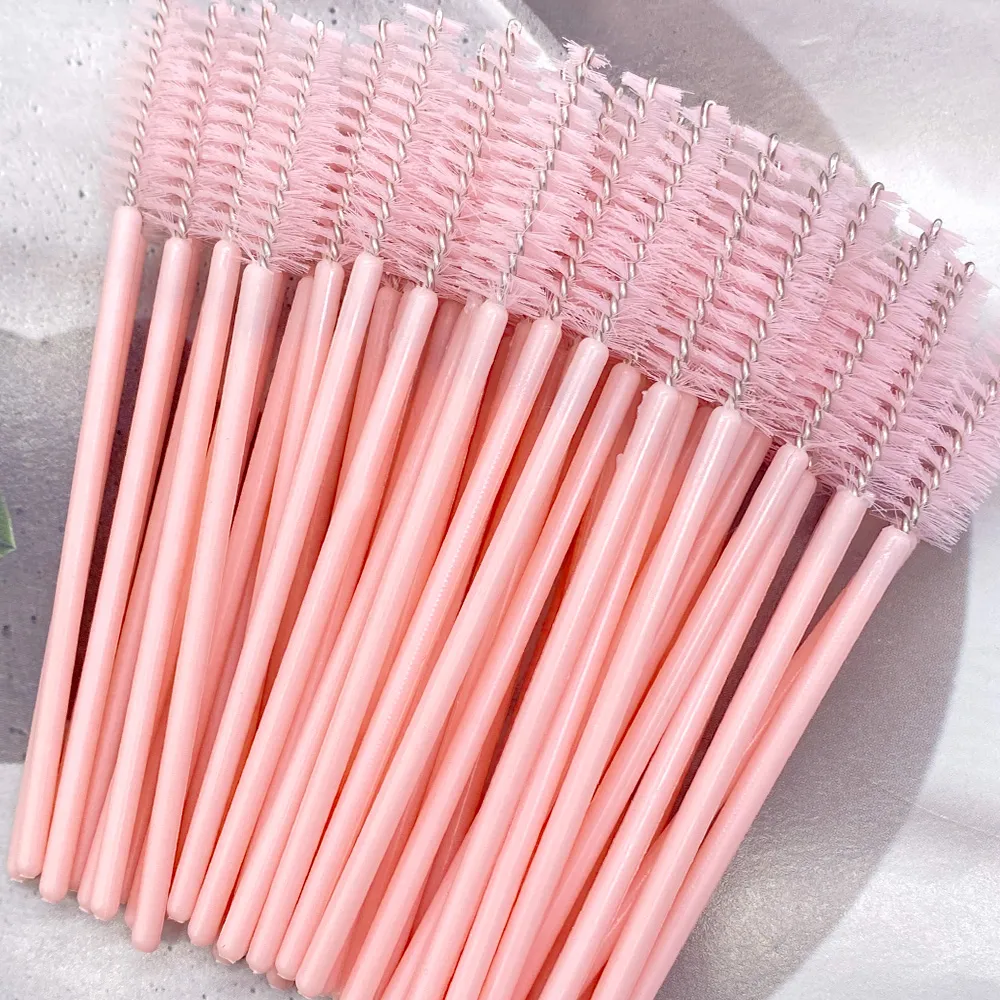 Zanse 50/500 pièces pinceaux à cils à sourcils bobines de cils baguettes de Mascara applicateur pour outil de maquillage d'extension de cils — image 2