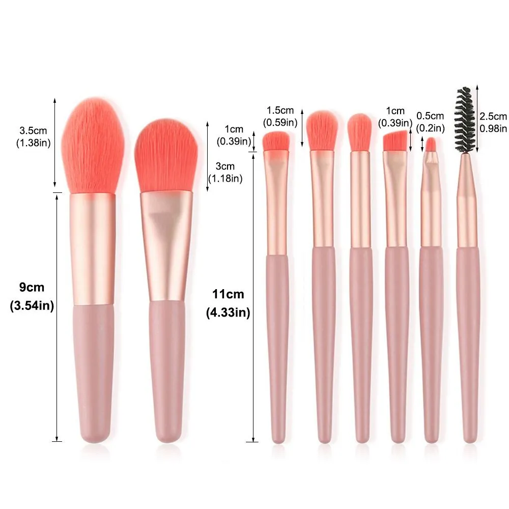 8ks/sada přenosné štětce na make-up s měkkými štětinami Prémiové syntetické se sáčkem štětec na oční stíny Nástroj Eye Facial Beauty Foundation — image 5