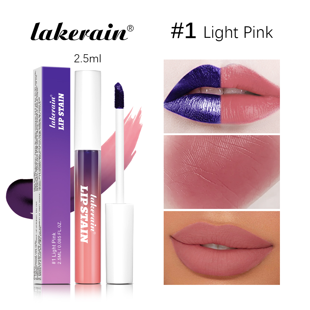 Blading Lipgloss-Set zum Abziehen und Aufkleben, langlebiger, wasserfester rosafarbener Lipgloss, übertragungsbeständig, natürliche Lippenkosmetik, 3 Farben