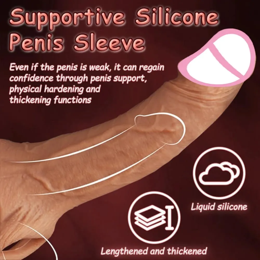 Penis-Training, realistische Dual-Density-Silikon-Penishülle, Penisring-Extender, männliches Sexspielzeug, Dildo, Penishülle für Erektion — image 2