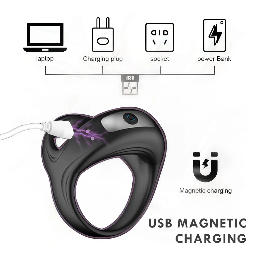 Leistungsstarker Vibrator-Penisring für Männer, Verzögerung der Ejakulation, Penisring, Sexspielzeug, Schloss, Penisring, Cockring für Erwachsene, männliche Sexartikel ab 18 Jahren — image 3