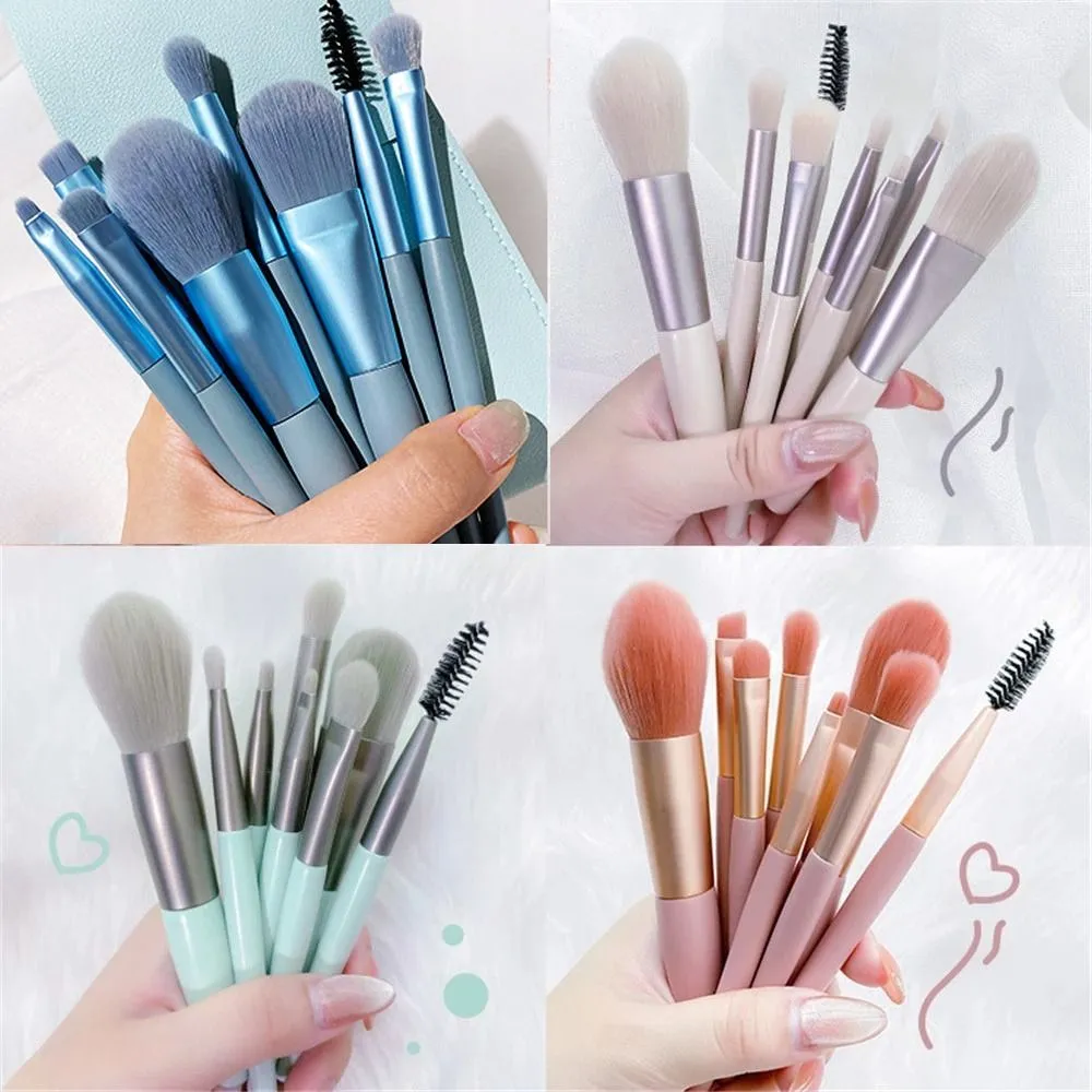 8ks/sada přenosné štětce na make-up s měkkými štětinami Prémiové syntetické se sáčkem štětec na oční stíny Nástroj Eye Facial Beauty Foundation — image 1