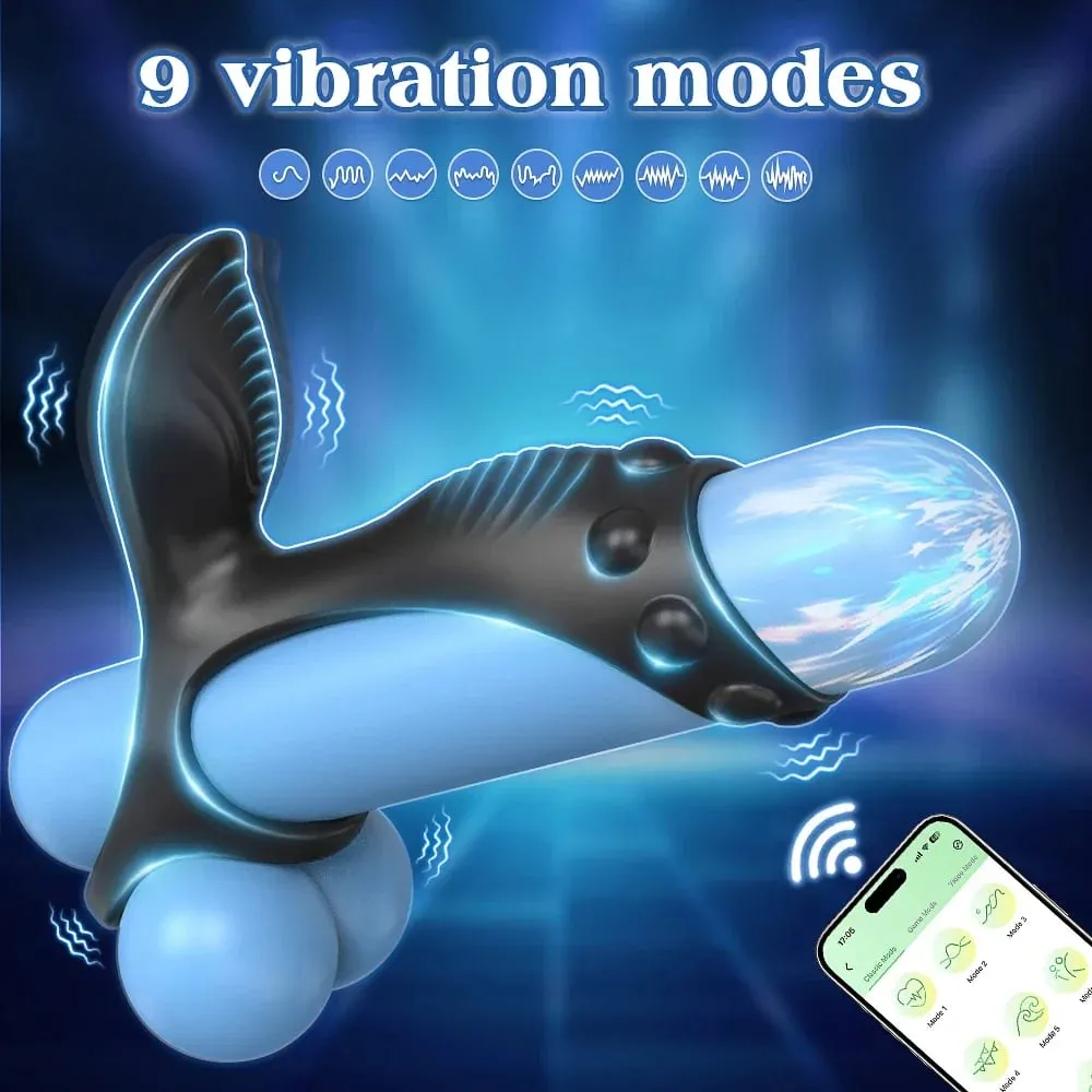 APP Control טבעת זין רוטטת טבעת לפין לגברים דגדגן ממריץ ויברטור לנשים עיכוב שפיכה צעצוע מין לזוגות — image 2