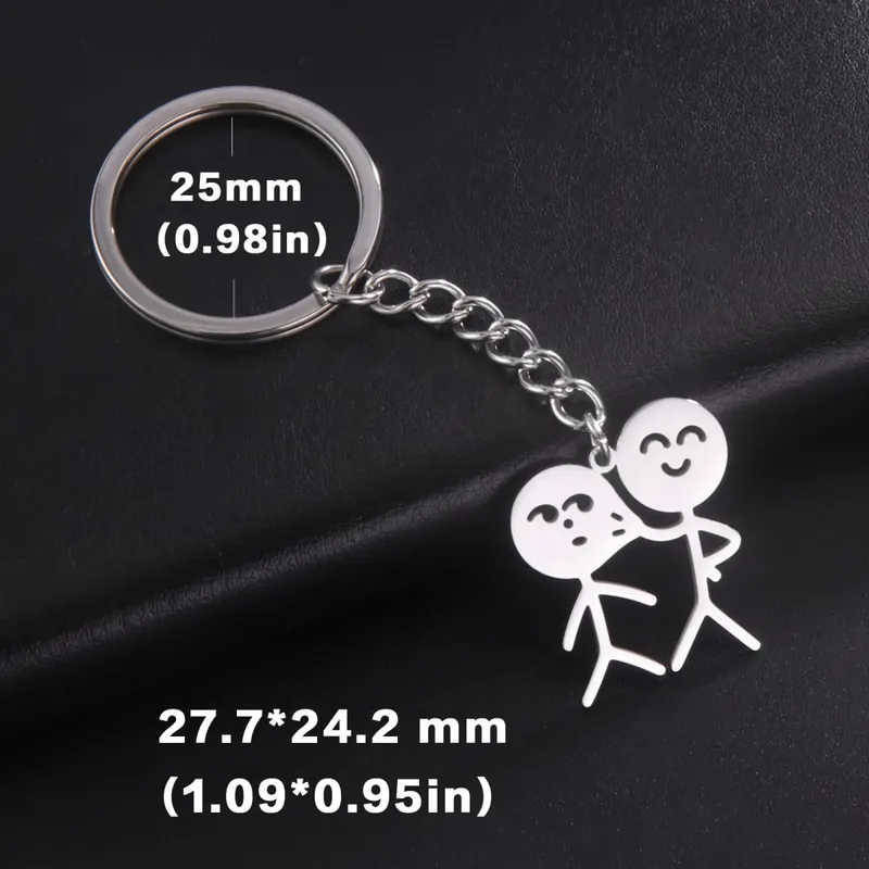 Teamer ตลกนิ้วกลาง Stickman พวงกุญแจ 2026 แนวโน้มน่ารักกระเป๋าจี้รถคู่ใหม่ Trinket ของขวัญพวงกุญแจ — image 15