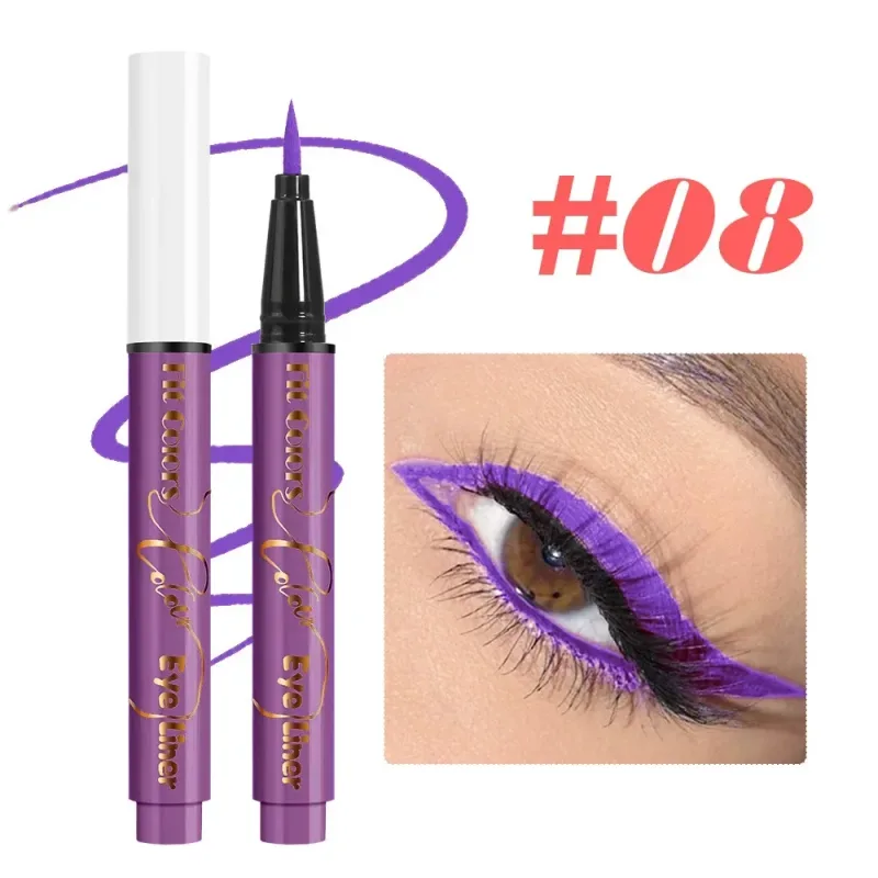Pena Eyeliner Cair Cahaya Neon UV Tahan Air Cat Warna Wajah Neon Warna-warni Riasan Mata Panggung Seni Pesta Natal Halloween — image 14