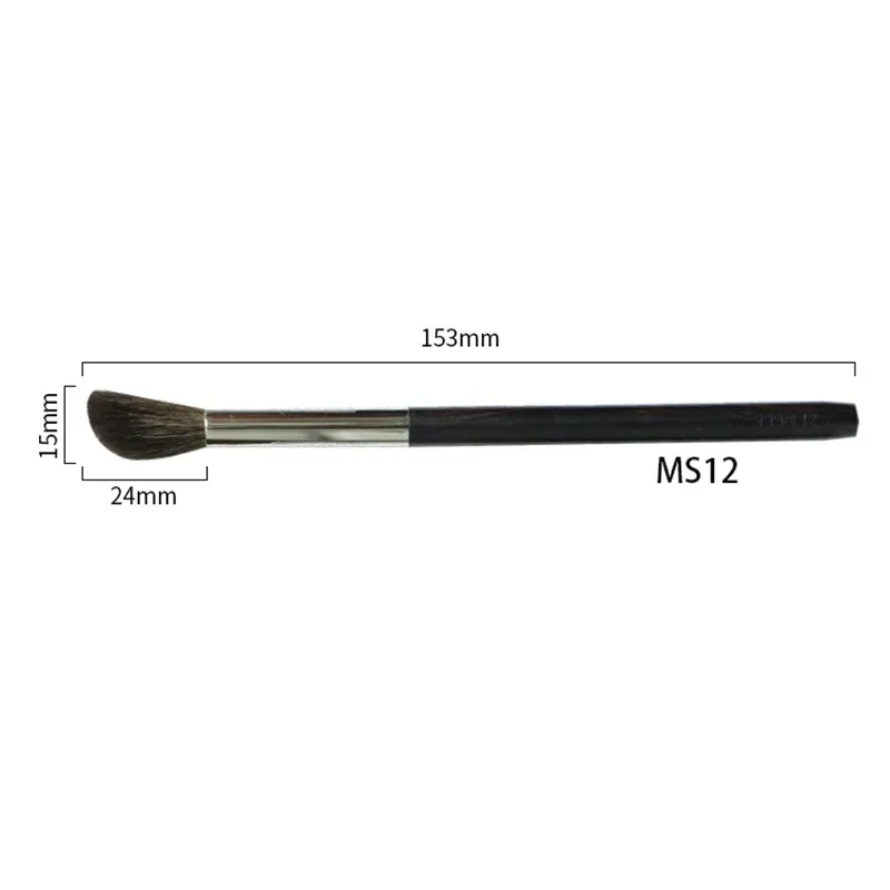 Profesionální ručně vyrobený štětec na make-up 1PC štětec na zvýrazňování tvářenek Štětce na make-up s měkkými kozími srstmi Saikoho s ebenovou dřevěnou rukojetí — image 8