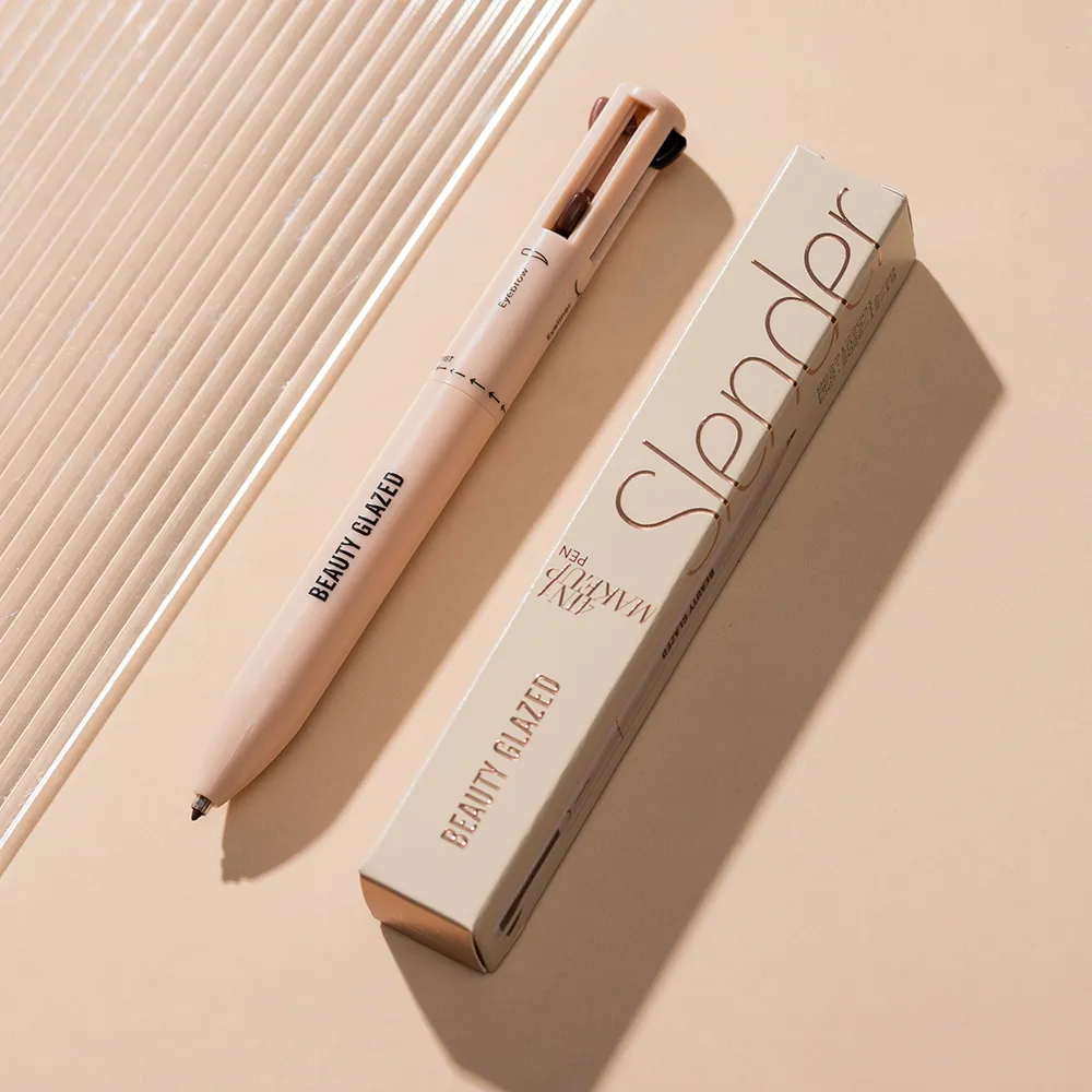 Matita per trucco multifunzionale smaltata di bellezza Matita per sopracciglia Eyeliner Lip Liner Evidenziatore 4 in 1 Penna a sfera per trucco Finitura opaca — image 7