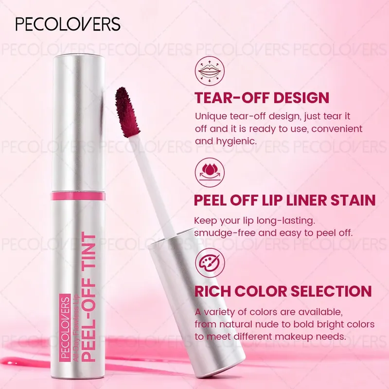 6pcs Peel Off Lip Stain Tear-Off Liquid Lipstick Long-Lasting Waterproof Non-Stick Cup Matte Finish Fade-Resistant Lip Tint — image 5