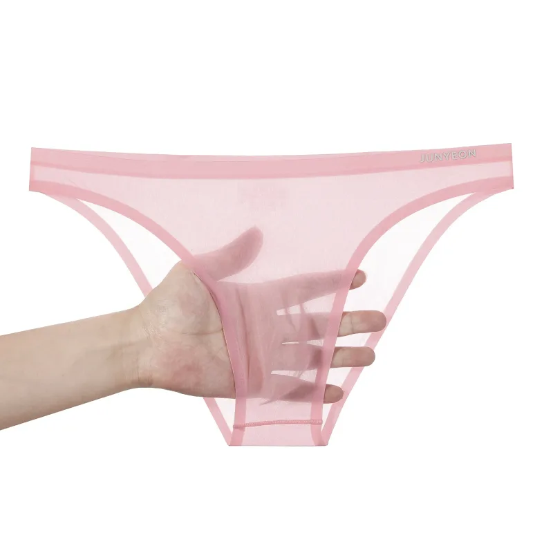 Bezešvé rychleschnoucí pánské kalhotky spodní prádlo Jednobarevné ledové hedvábí Ultratenké spodky Sexy prodyšné 3D pouzdro Kalhotky Spodní prádlo — image 32
