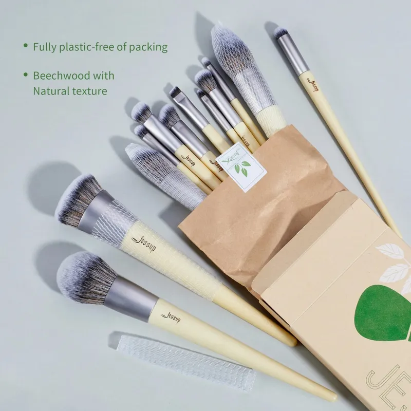 Jessup Sada štětců na make-up Premium Synthetic Foundation Pudr Angled Concealer Blending Eyeshadow Duo Eyebrow Brush Makeup T327 — image 6