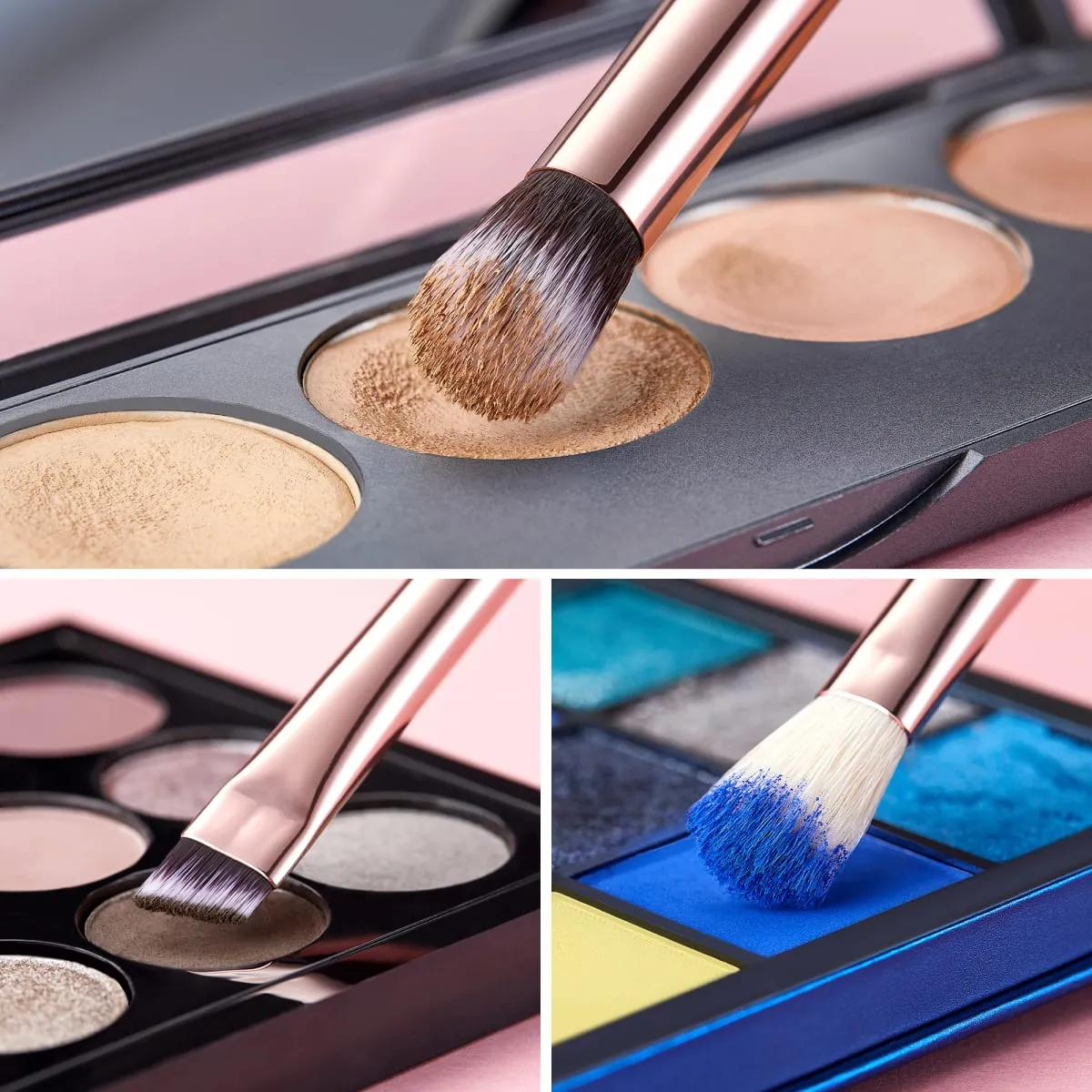 Zestaw pędzli do makijażu Jessup 15 szt. Zestaw pędzli do makijażu Eyeliner Shader Naturalne włosy syntetyczne Różowe złoto/czarny T157 — image 4