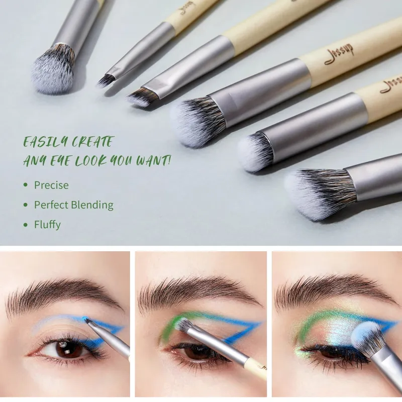 Jessup Sada štětců na make-up Premium Synthetic Foundation Pudr Angled Concealer Blending Eyeshadow Duo Eyebrow Brush Makeup T327 — image 5