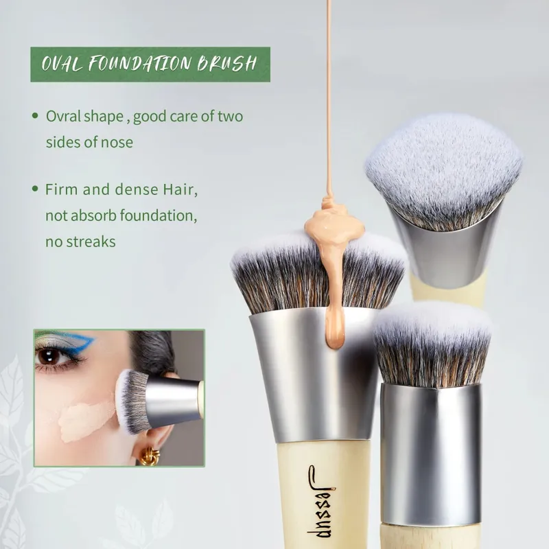 Jessup Sada štětců na make-up Premium Synthetic Foundation Pudr Angled Concealer Blending Eyeshadow Duo Eyebrow Brush Makeup T327 — image 4