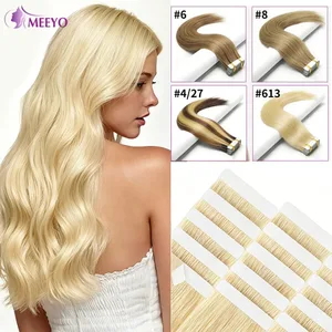 50g Straight Tape sa Mga Extension ng Buhok ng Buhok ng Tao 613 Kulay ng Bleach Blonde Seamless Skin Weft Tape sa Real Human Hair Extension