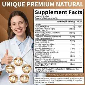 Gotes líquides d'Ajenjo de noguera negra iMATCHME amb berberina, guanábana, all i clau per a la neteja intestinal i antioxidant per a la salut digestiva