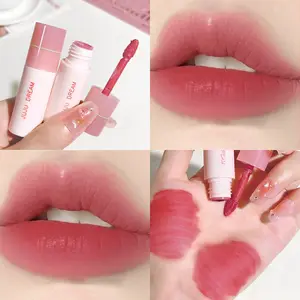 Névoa macia leite café pequeno tubo de leite esmalte labial sensível ao ar névoa branca veludo fosco batom esmalte labial