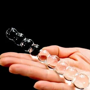 Candiway Crystal Clear Glass Dildo Anal Beads Plug G-spot Stimulation Babae Masturbesyon Pang-adulto Mga Laruan para sa Lesbian