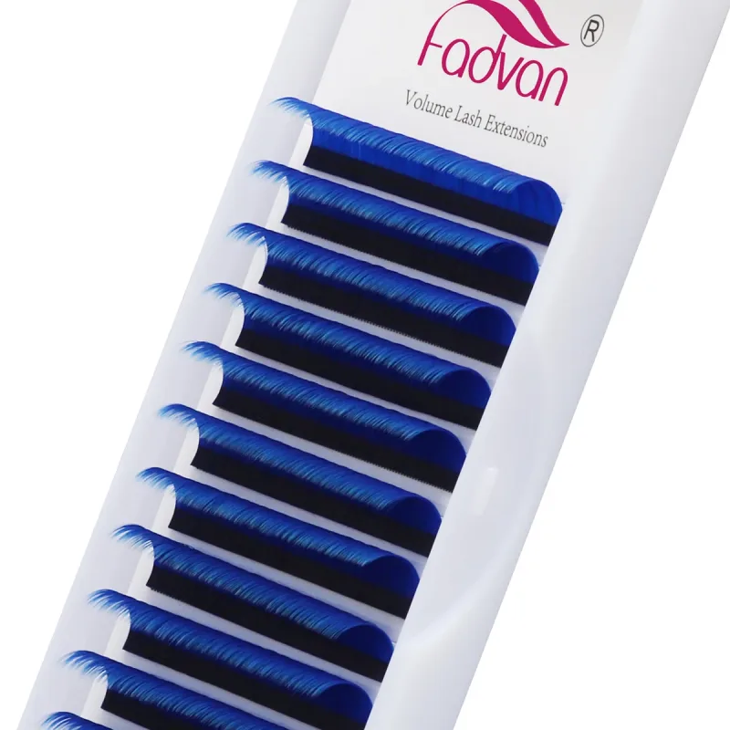 Fadvan Dài 15-20mm Dễ Dàng Fanning Trang Điểm Hàng Mi Hỗn Hợp 8-14mm Màu Giả Mắt Hàng Mi Phần Mở Rộng xanh/Tím/Đỏ/Màu Xanh Lash