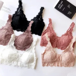 Spets Underkläder Set 2018 Dam BH & Brief Set Trådlös Transparent Sexig Underkläder BH Set Bomullsdyna BH Trosa Underkläder Kostymer