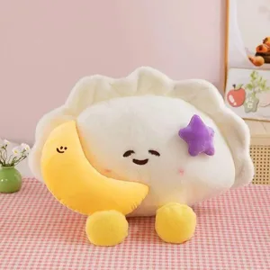 Hot Cute Dumpling Plush Doll Soft Stuffed Throw Pillow Adorable Cartoon Cushion Toy For Home Bedroom Decor Birthday Holiday Gift