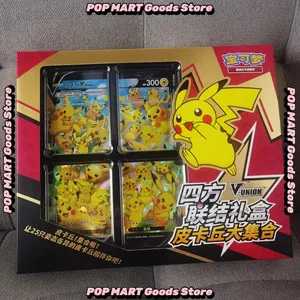 I lager 100% Original Pokemon Ptcg Card Quartet Coupling V-Union presentförpackningar Pikachu Big Gather Moru Baker Mew-Two Ptcg Box