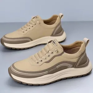Luxury Men's Sneakers Leather Mens Running Shoes Wear Resistant Non Slip Casual Shoes Soft Sole Men Shoes Comfortable Zapatillas