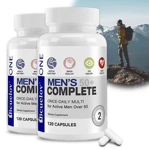 Menns 50+ daglige super multivitamin formel for høy styrke for hjernen Øye- og hjertehelse Vitaminer A C D E K B1 til B12 Glutenfri