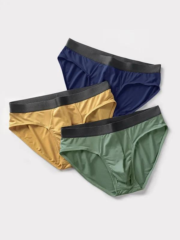 3pcs Solid Color Men's Underwear Simple Everyday Four Seasons Men's Briefs Comfortable Breathable Underwear