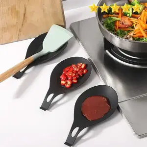 1/4pcs Silicone Spoon Rest Spatula Holder Heat Resistant Utensil Placemat Tray Mga Tool sa Kusina Spatula Resting Accessories sa Kusina