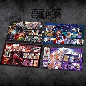 60*35cm Anime 원피스 OPCG 게임 카드 PlayMat 만화 시리즈 새로운 4 명의 황제 Shankusu 버기 Luffy Chopper 컬렉션 완구 가르치기