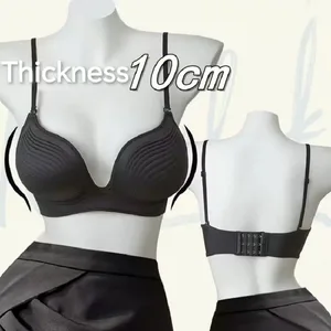 New 10cm Push Up Bra for Small Breasts Ultra Thick Lingerie Seamless T-Shirt Bras with 3D Memory Foam Cups