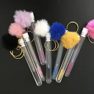 1 bucată perie reutilizabilă pentru gene cu inel de cheie baghetă de rimel cu bile de pluș pentru extensia genelor perie de cristal pentru sprâncene Perii de machiaj