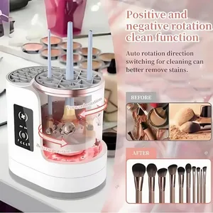 Máquina de limpieza de brochas de maquillaje eléctrica 3 en 1, secador de brochas de maquillaje, herramienta limpiadora de brochas cosméticas USB automática portátil