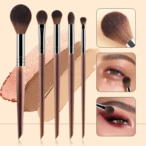 Set di pennelli per trucco naturale da 5 pezzi Kit di pennelli per trucco per ombretti per sfumare il pennello per trucco maquillage