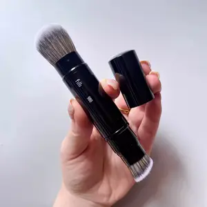1 brocha de maquillaje portátil de doble punta, tamaño de viaje, Base en polvo, brochas de maquillaje, Base líquida en ángulo, herramienta de belleza 980