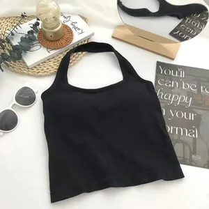 New Polyamide Halter Tank Top Hanging Neck Vest Sleeveless Top Strap Sleeveless Sleeveless Halter Top Women
