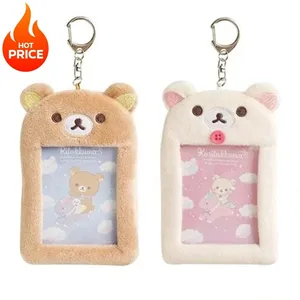 Рилаккума плюштері жеке куәлік ұстаушы кілттер Жаңа аниме Relax Bear төлқұжат қақпағы кілт сақинасы мектеп автобусы банк карталары сөмкелер кулондар сыйлық