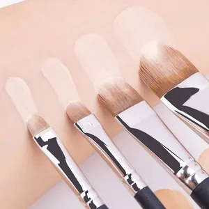 Kem Nền Che Khuyết Điểm Siêu Mỏng Cọ 4 Loại Kích Thước Chuyên Nghiệp Kem Nền Dạng Lỏng Mềm Tóc Cọ Trang Điểm Dụng Cụ Trang Điểm